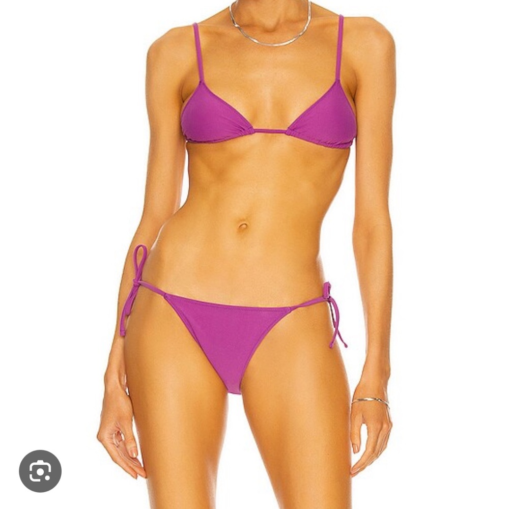 Purple Triangle Bikini Set with Adjustable Straps